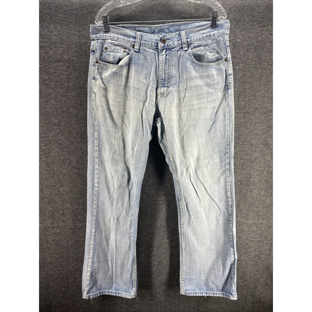 Flypaper Jeans Mens 36x30 Blue Mid‎ Rise Bootcut Western Cowboy Embroidered